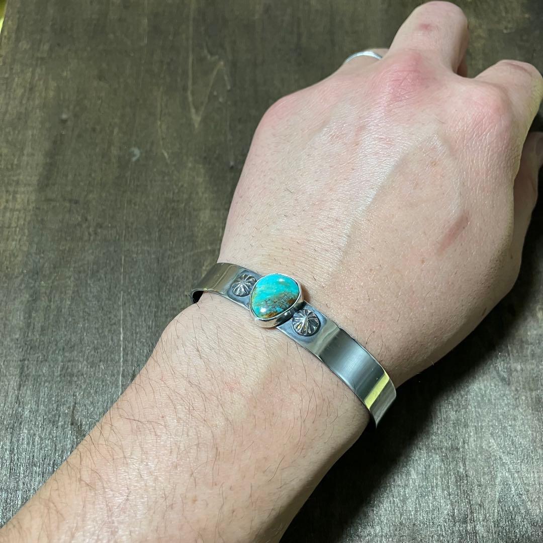 オーダー品　ナンバーエイト　ターコイズ　シルバー　バングル　ブレスレット