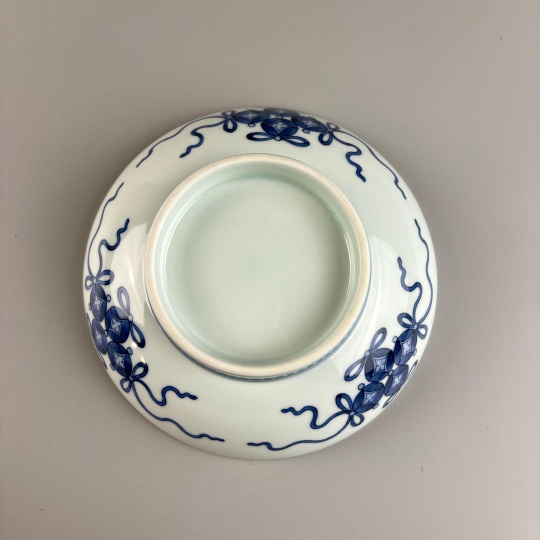 鍋島 色絵 桜花籠文 五寸皿 市川龍男 市川龍仙 共箱 皿 飾皿 絵皿