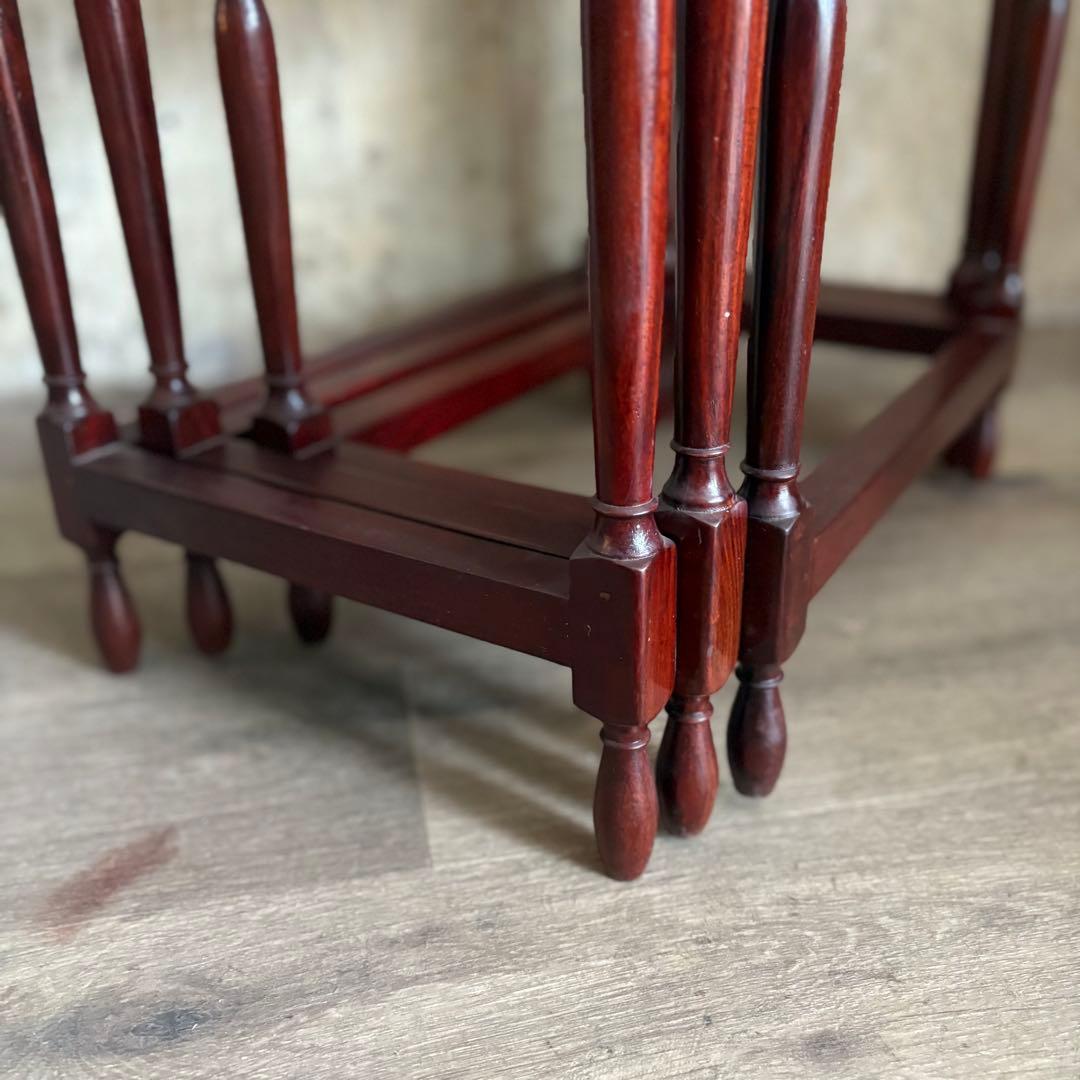 金工象嵌　ネストテーブル　ヴィンテージ　ローズウッド