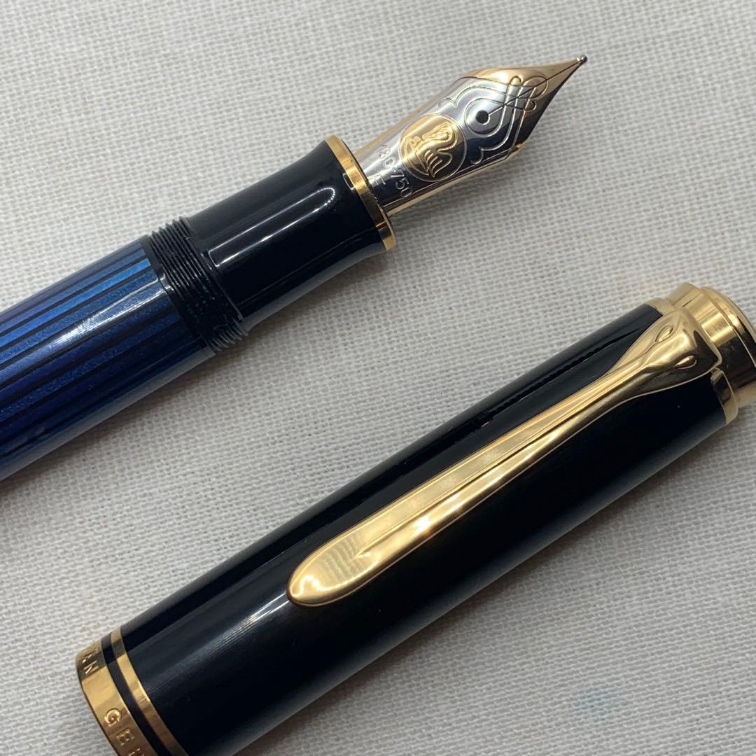ペリカン　スーベレーンM800 青縞18C万年筆　字幅F