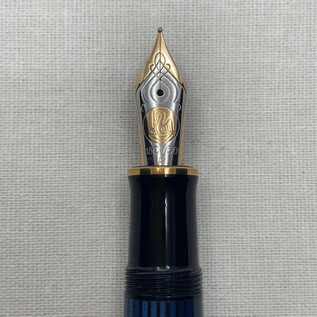 ペリカン　スーベレーンM800 青縞18C万年筆　字幅F