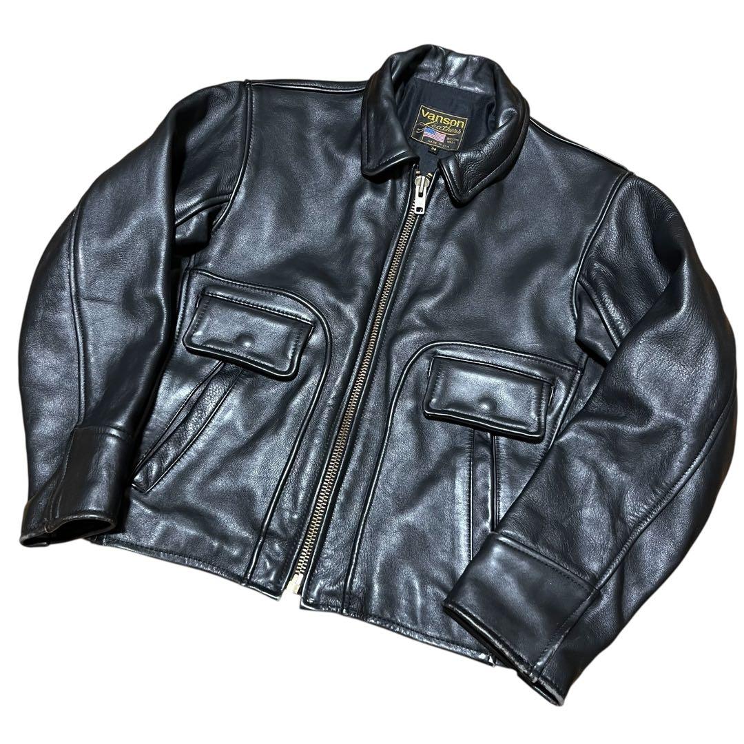 USA製 vanson レザートラッカージャケット 36