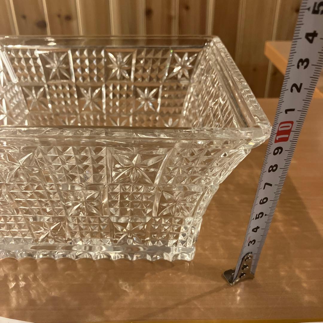 水崎長寿　義山（ガラス）四方水指　蓋なし　箱無し