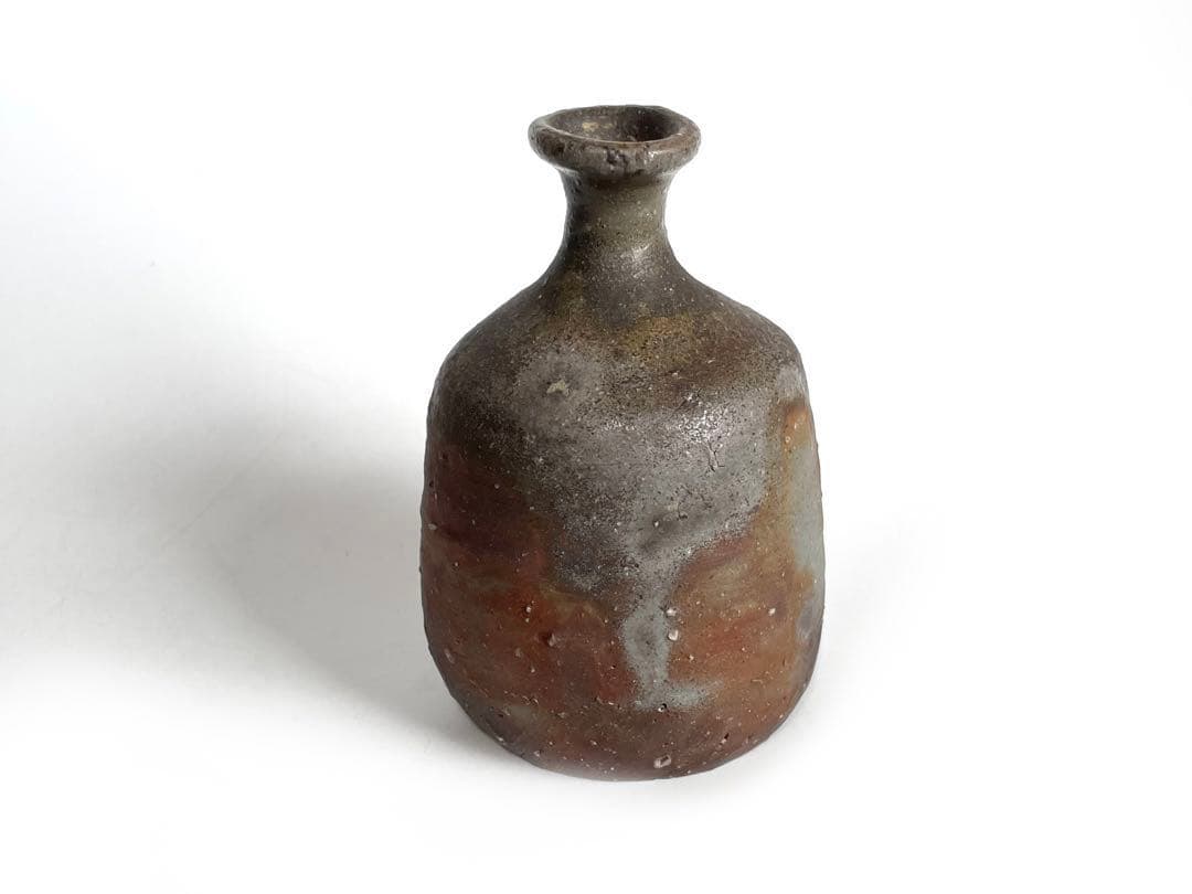 陶芸家　作家物　金重愫　備前　徳利　窯変　とくり　共箱　金重素山