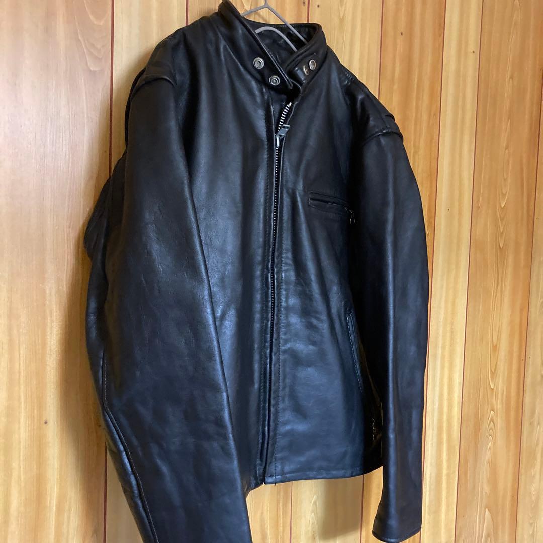 Schott 641 シングルライダース　 ボアライナー付 サイズ40ブラック