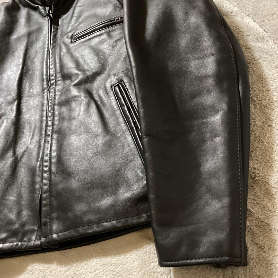 Schott 641 シングルライダース　 ボアライナー付 サイズ40ブラック