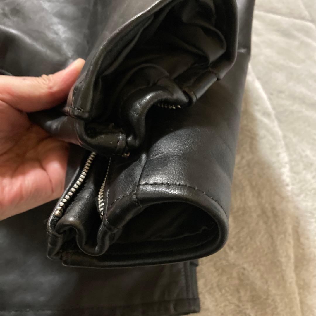 Schott 641 シングルライダース　 ボアライナー付 サイズ40ブラック