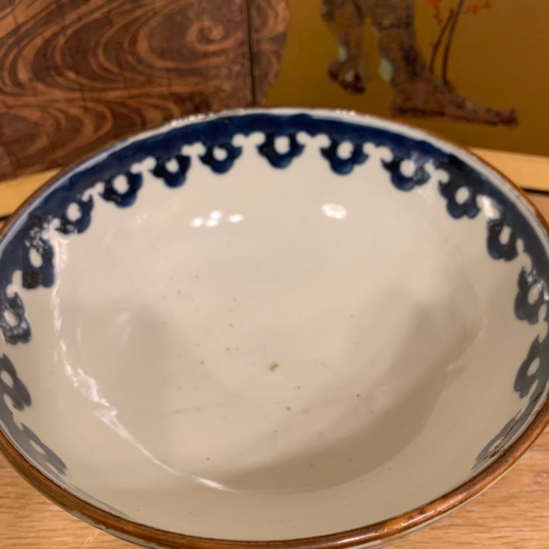 江户初期 染附 牡丹茶椀　92