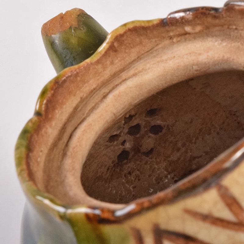 煎茶道具　織部焼　玉露　煎茶器揃　急須　湯冷　茶碗五客　V　R7774