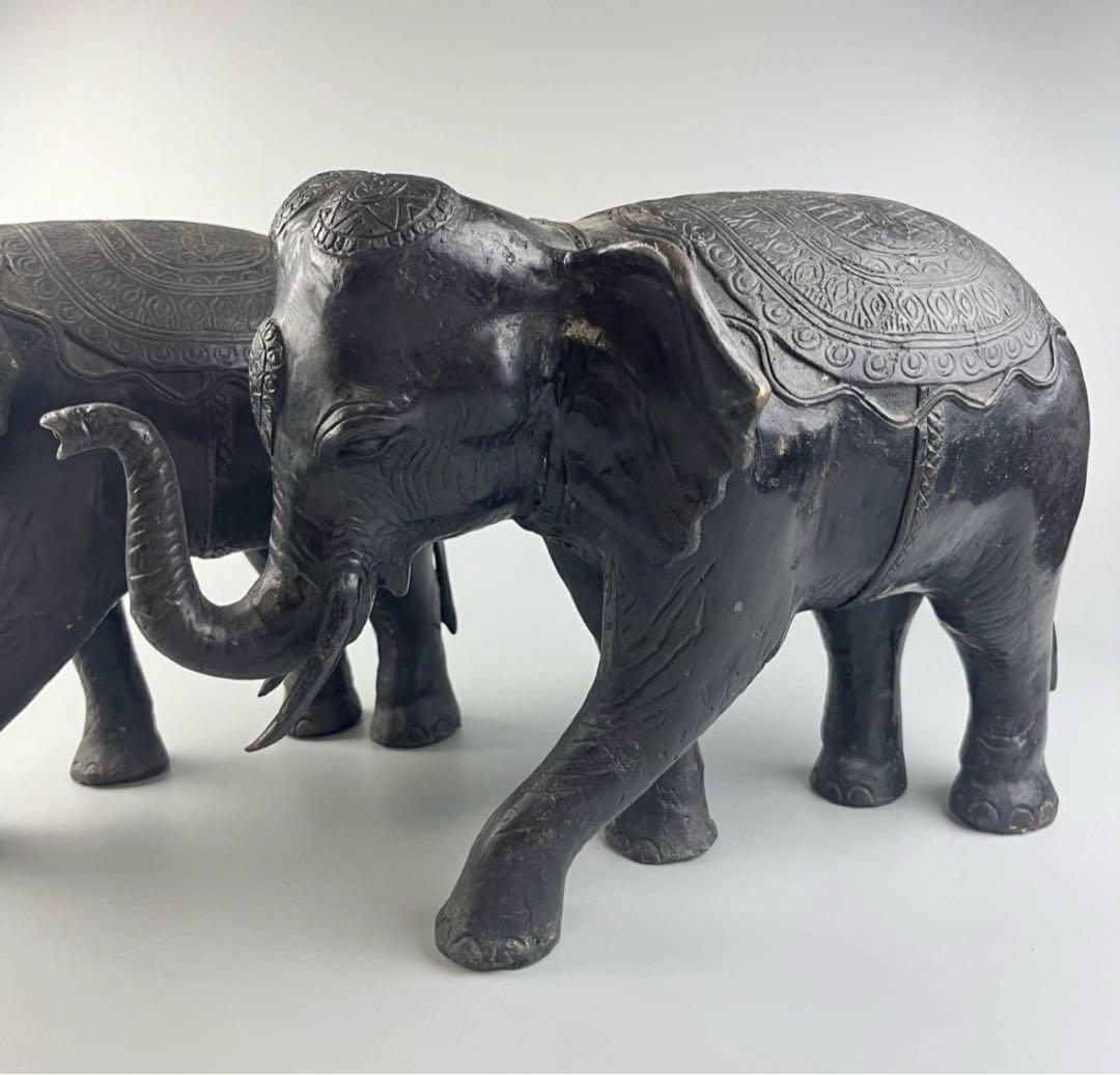 象 ぞう 置物 古美術 約9.9kg、9kg 金属 銅製 置物