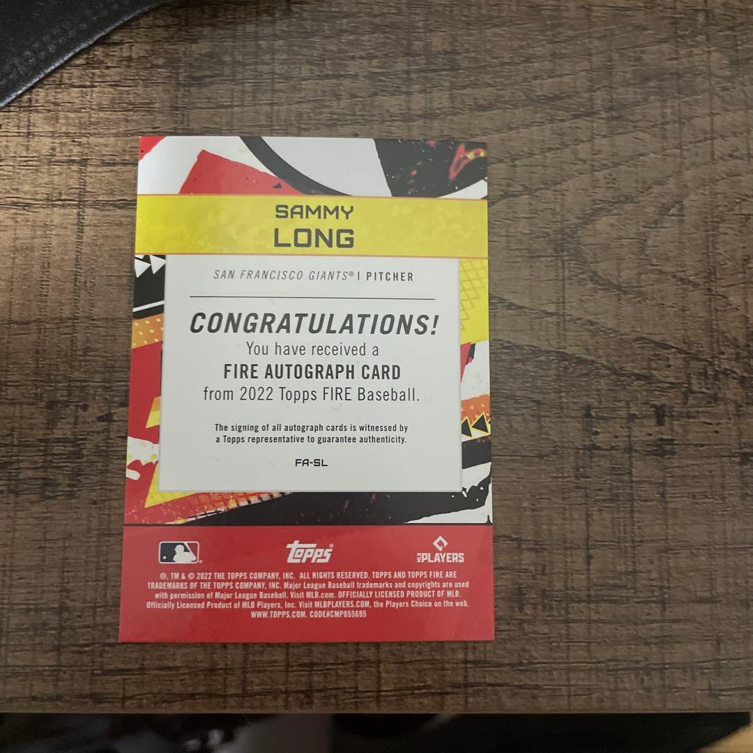 topps MLB メジャーリーグ SAMMY LONG 直筆サインカード