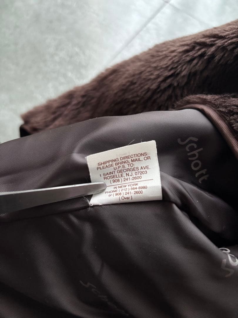 Schott 643EVS 襟付きシングルライダース ダークブラウン サイズ34