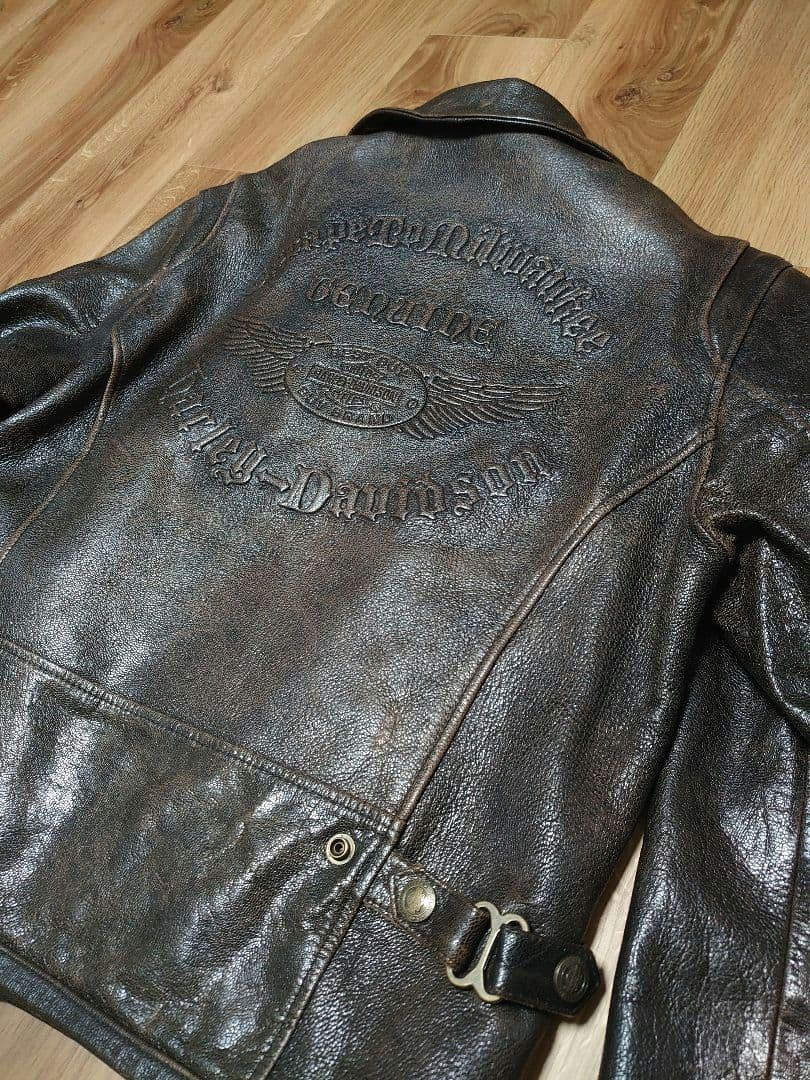 山羊革 ハーレーダビッドソン レザーシングルライタースジャケット Lサイズ