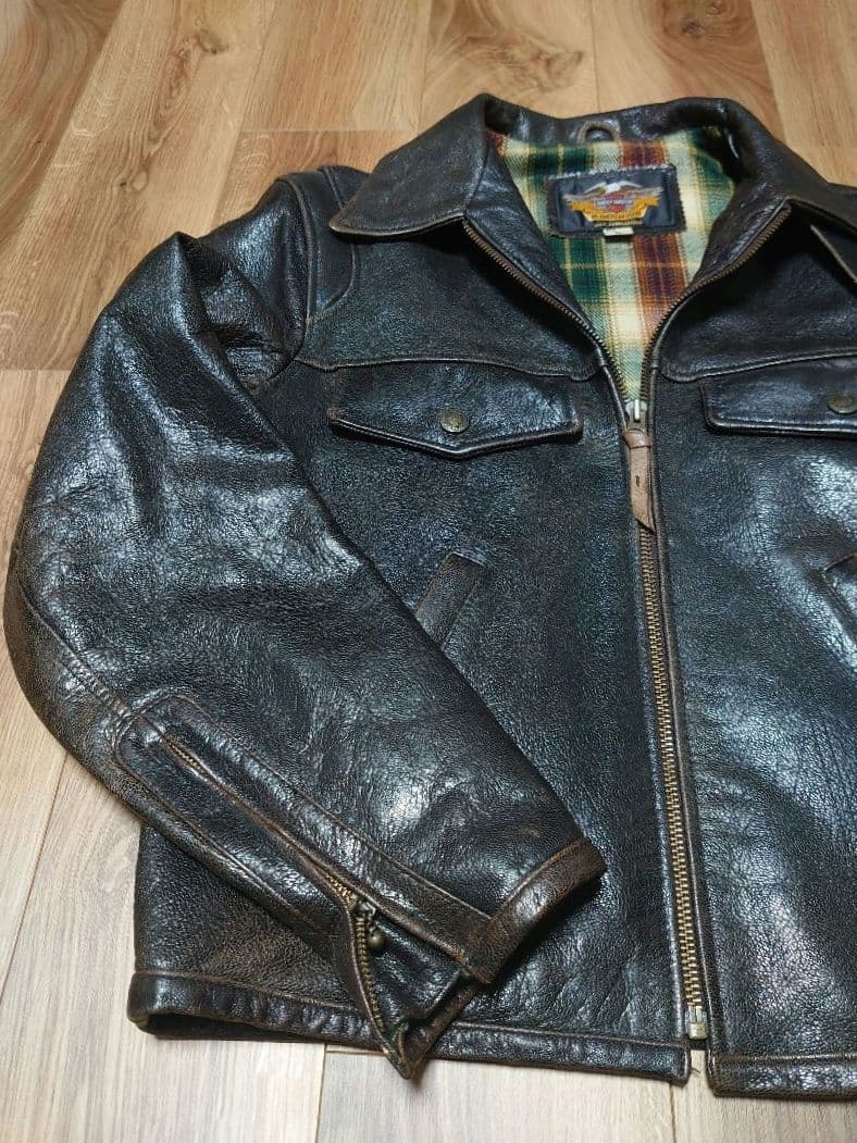山羊革 ハーレーダビッドソン レザーシングルライタースジャケット Lサイズ