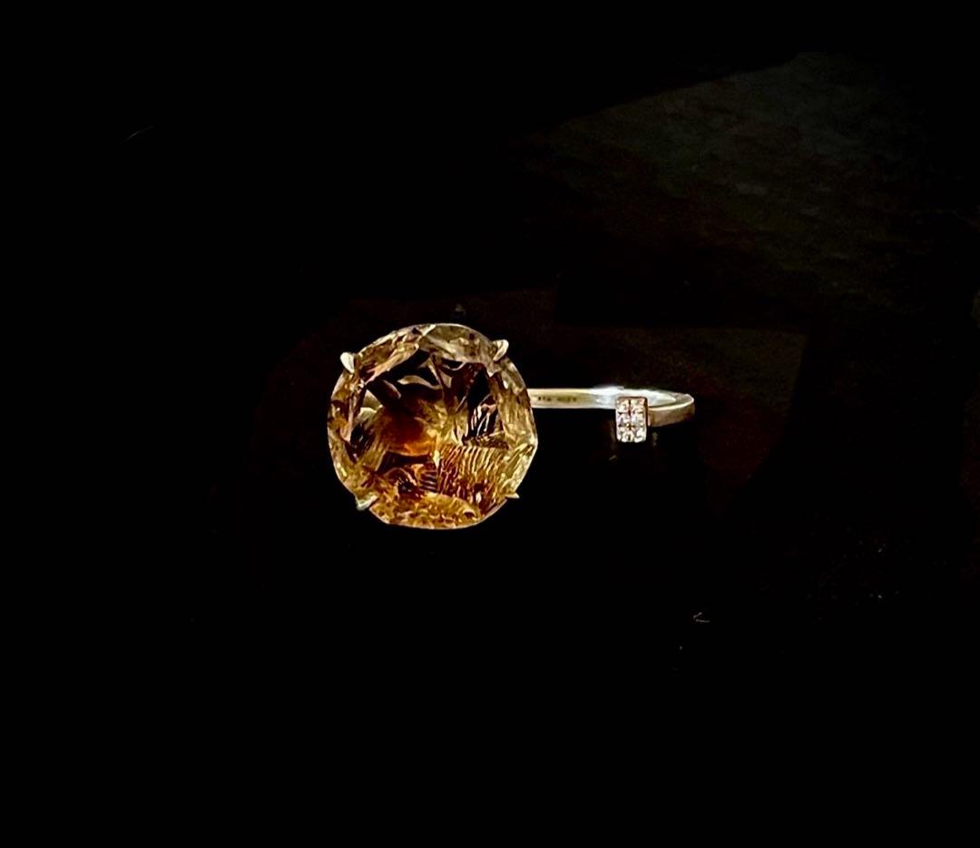 希少 adlin hue ダブルリング 指輪 レア 1点物 ダイヤモンド 二本指