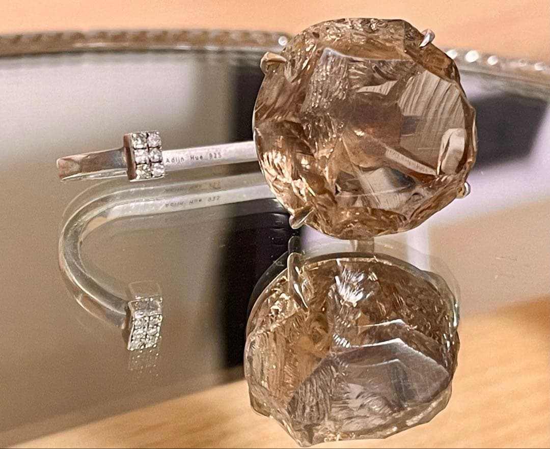 希少 adlin hue ダブルリング 指輪 レア 1点物 ダイヤモンド 二本指