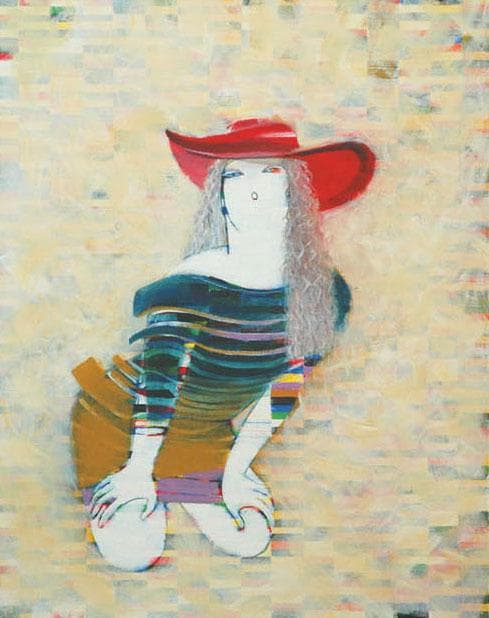 油絵 絵 絵画 インテリア 額付(白) F6-050213 人物 女性像