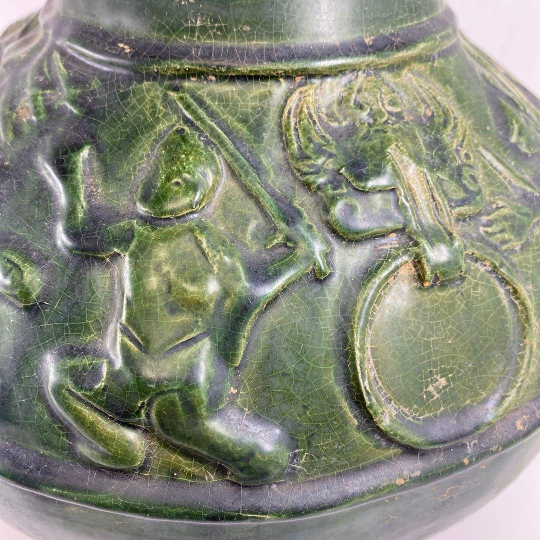 中国漢時代　漢緑釉　大花瓶　高さ約35㎝　タニチ　東里7-0405③