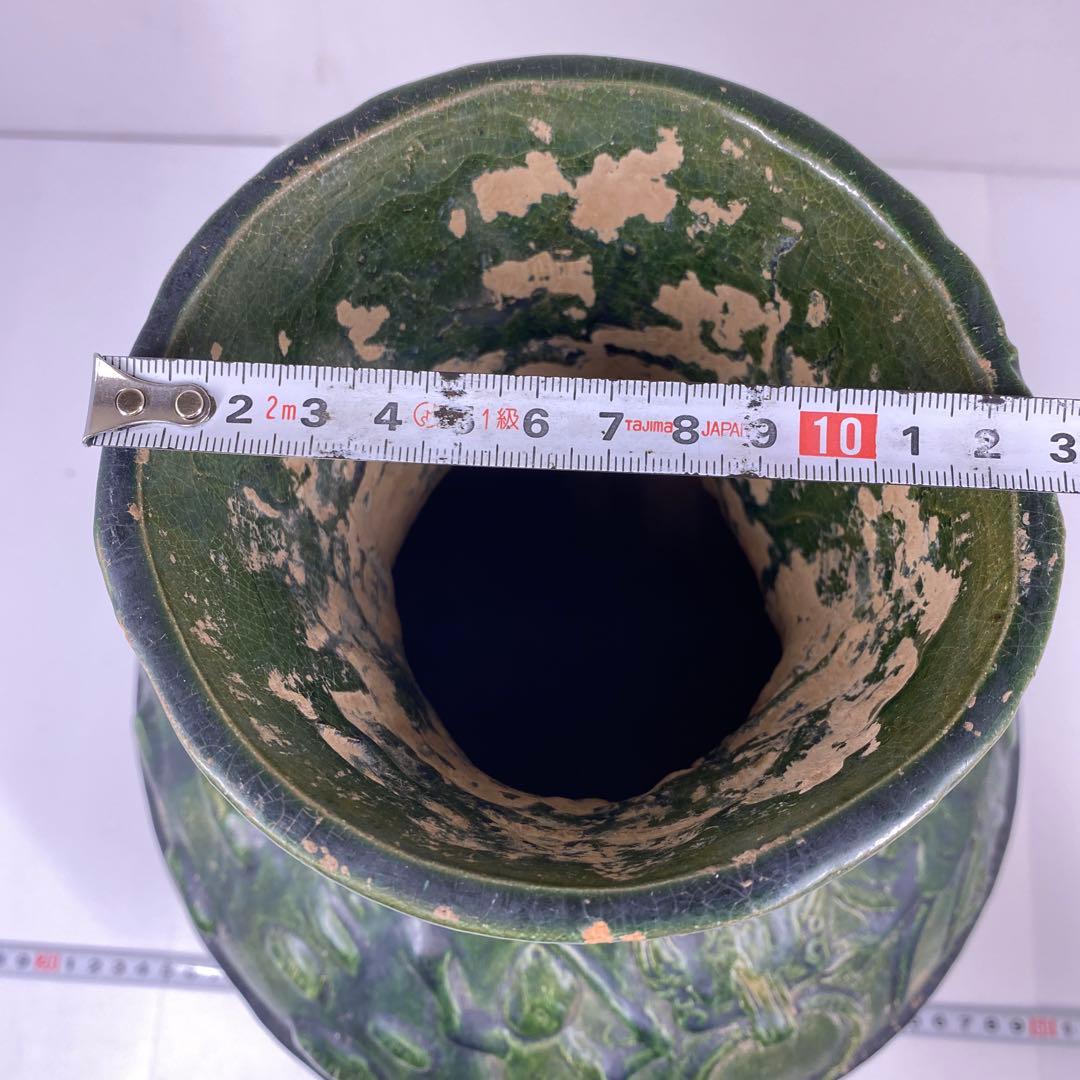 中国漢時代　漢緑釉　大花瓶　高さ約35㎝　タニチ　東里7-0405③