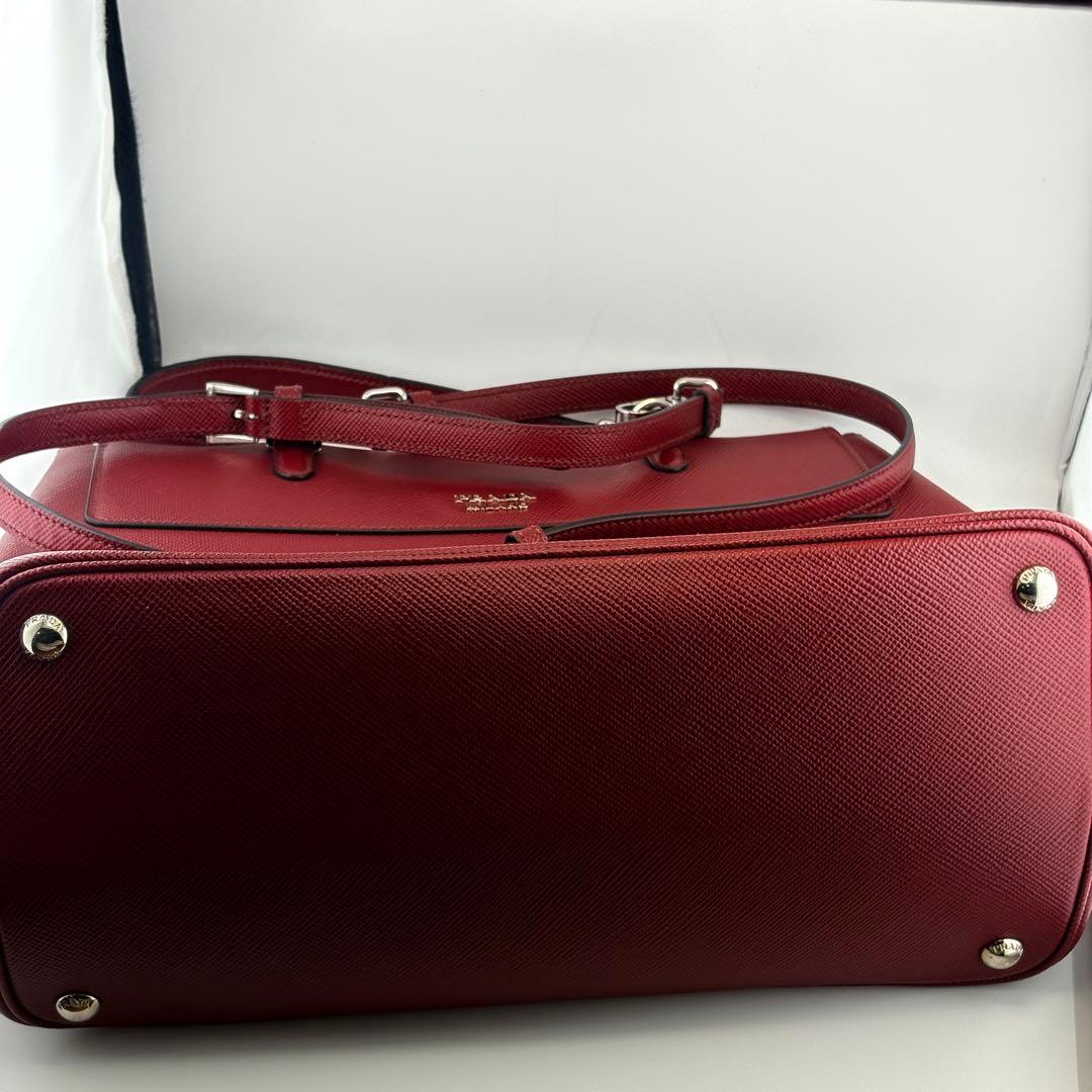 PRADAサフィアーノレザ 2wayバッグ上品高級トート ショルダー極美品