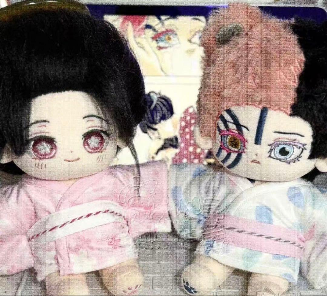 スケルトン版 20cm 恋雪 猗窩座 ぬいぐるみペア 0107①