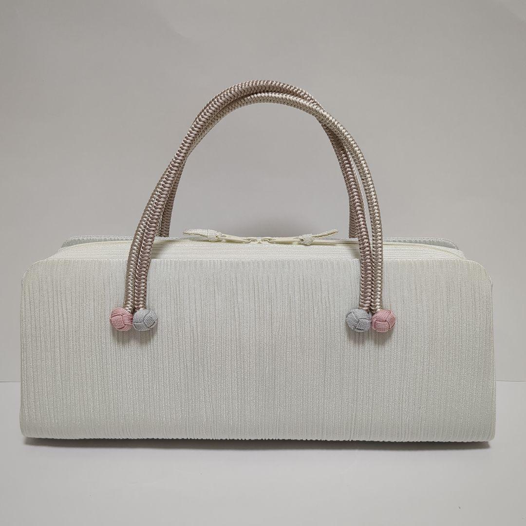 和装バッグ　横長　利休　バッグ　小田巻　　正絹　日本製