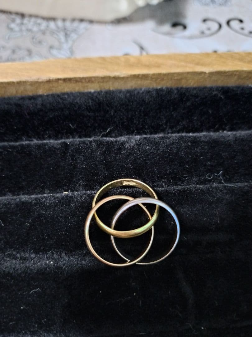 750(k18) スリーカラー 3連リング #6