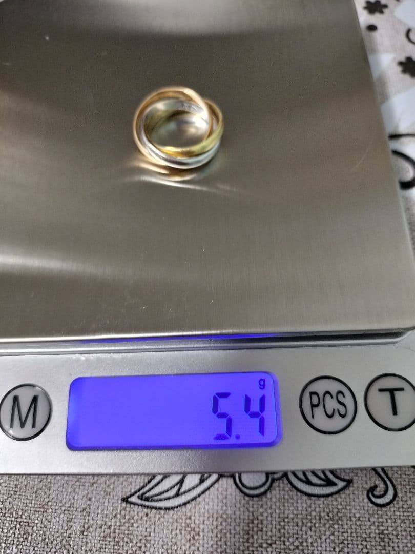 750(k18) スリーカラー 3連リング #6