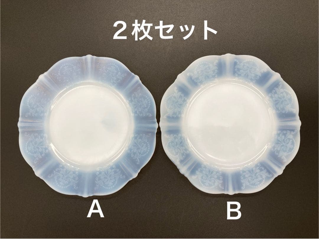 マクベスエバンス オパールセントガラス プレート 2枚セット
