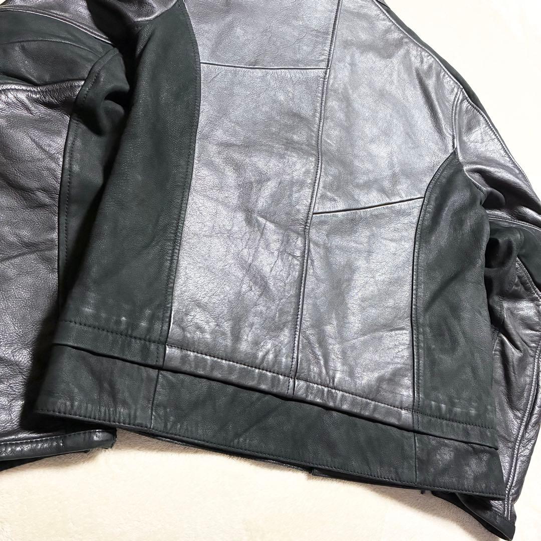 【美品】DENHAM☆レザージャケット☆牛革☆ブラック☆Mサイズ☆