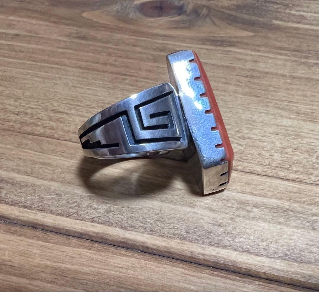 Philbert Poseyesva リング　コーラル　hopi ホピ族