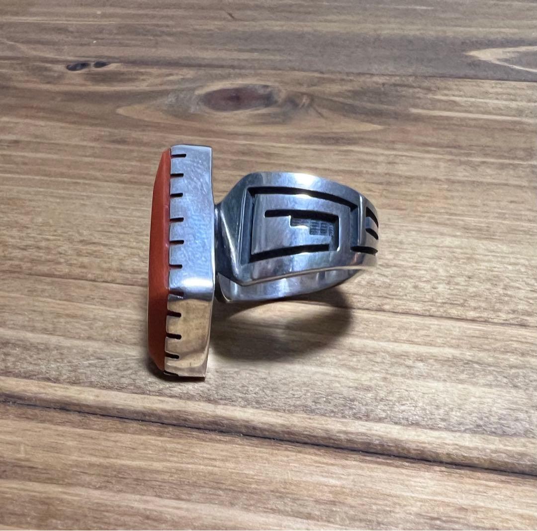 Philbert Poseyesva リング　コーラル　hopi ホピ族