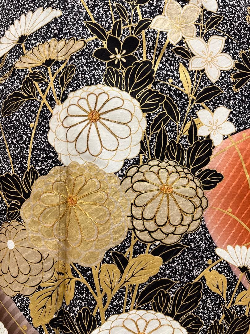 訳あり特価　振り袖　フルセット　金彩加工　刺繍入り　たたき染め　箔難あり626