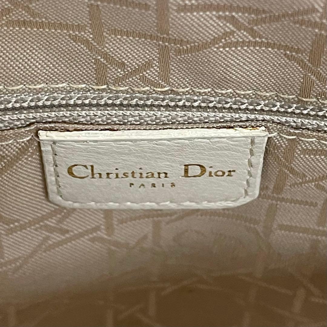 美品✨Dior レディディオール 2way ハンドバッグ ホワイト アイボリー