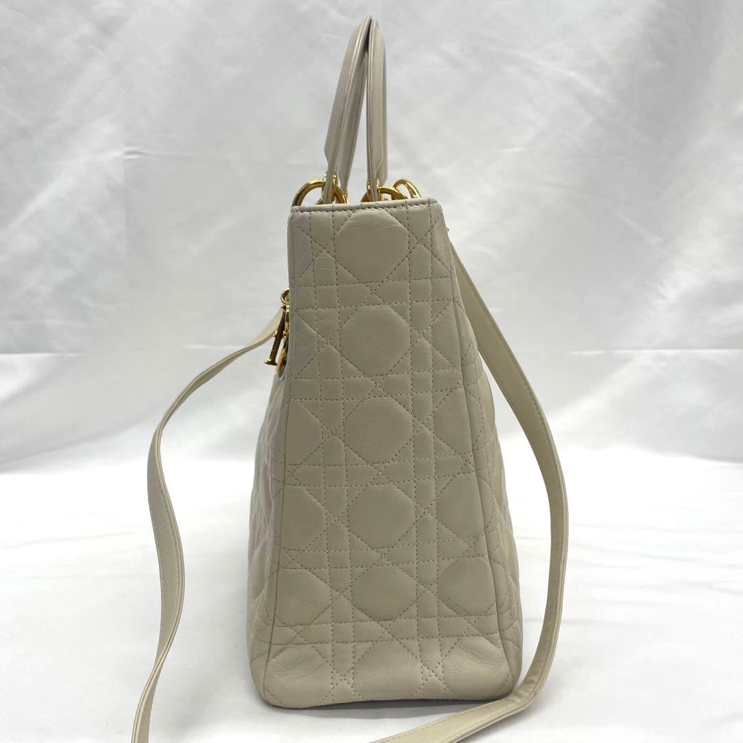 美品✨Dior レディディオール 2way ハンドバッグ ホワイト アイボリー