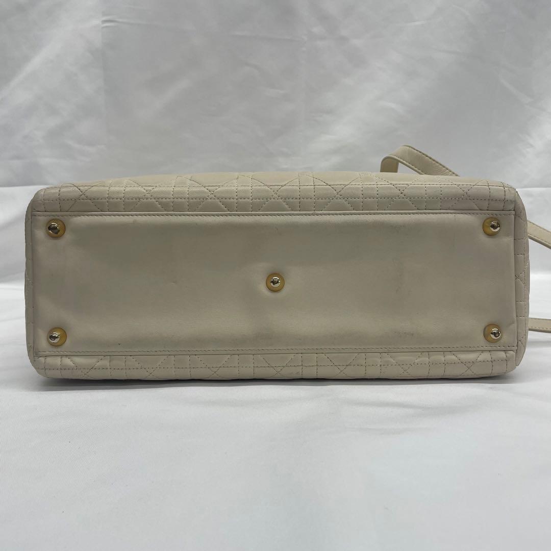 美品✨Dior レディディオール 2way ハンドバッグ ホワイト アイボリー