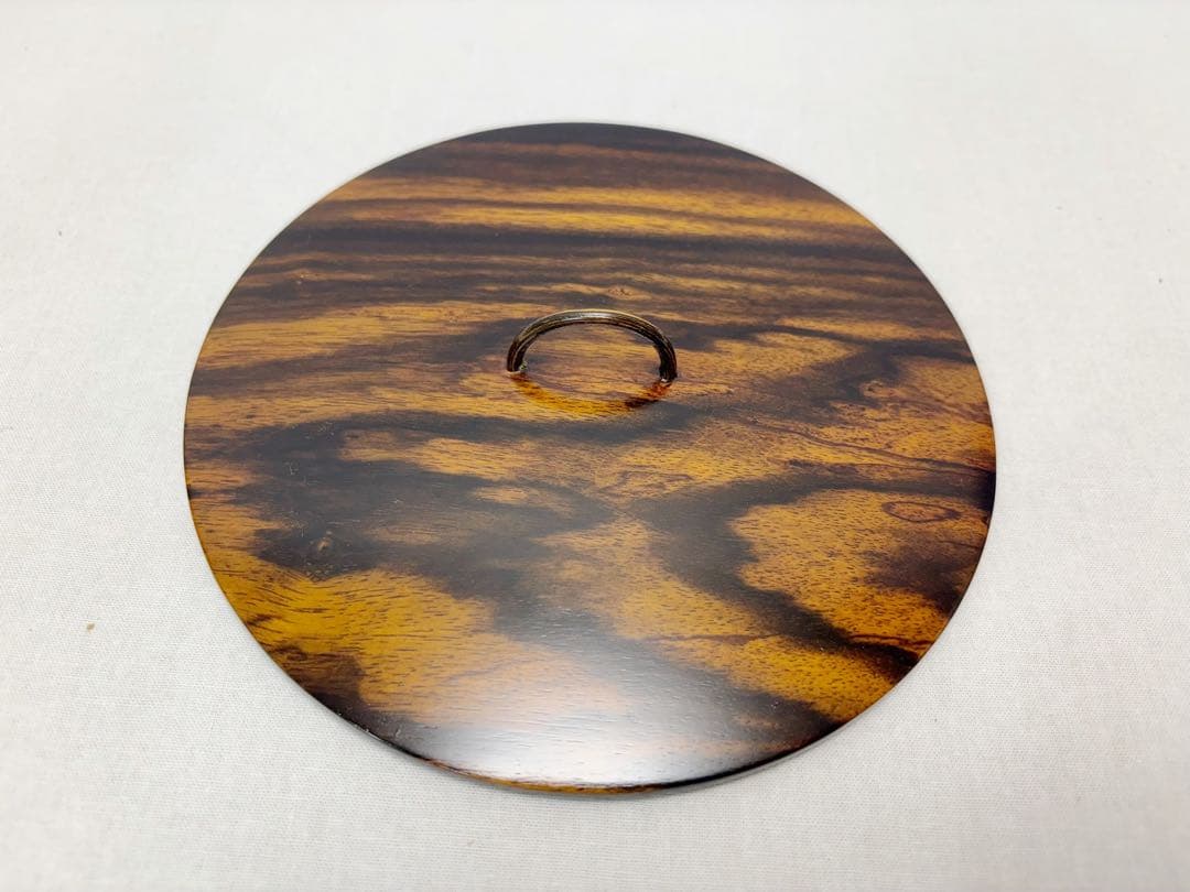 未使用 茶道具 庄左ェ门 造 一重口祥瑞水指 押小路 黒柿蓋 底印 共箱