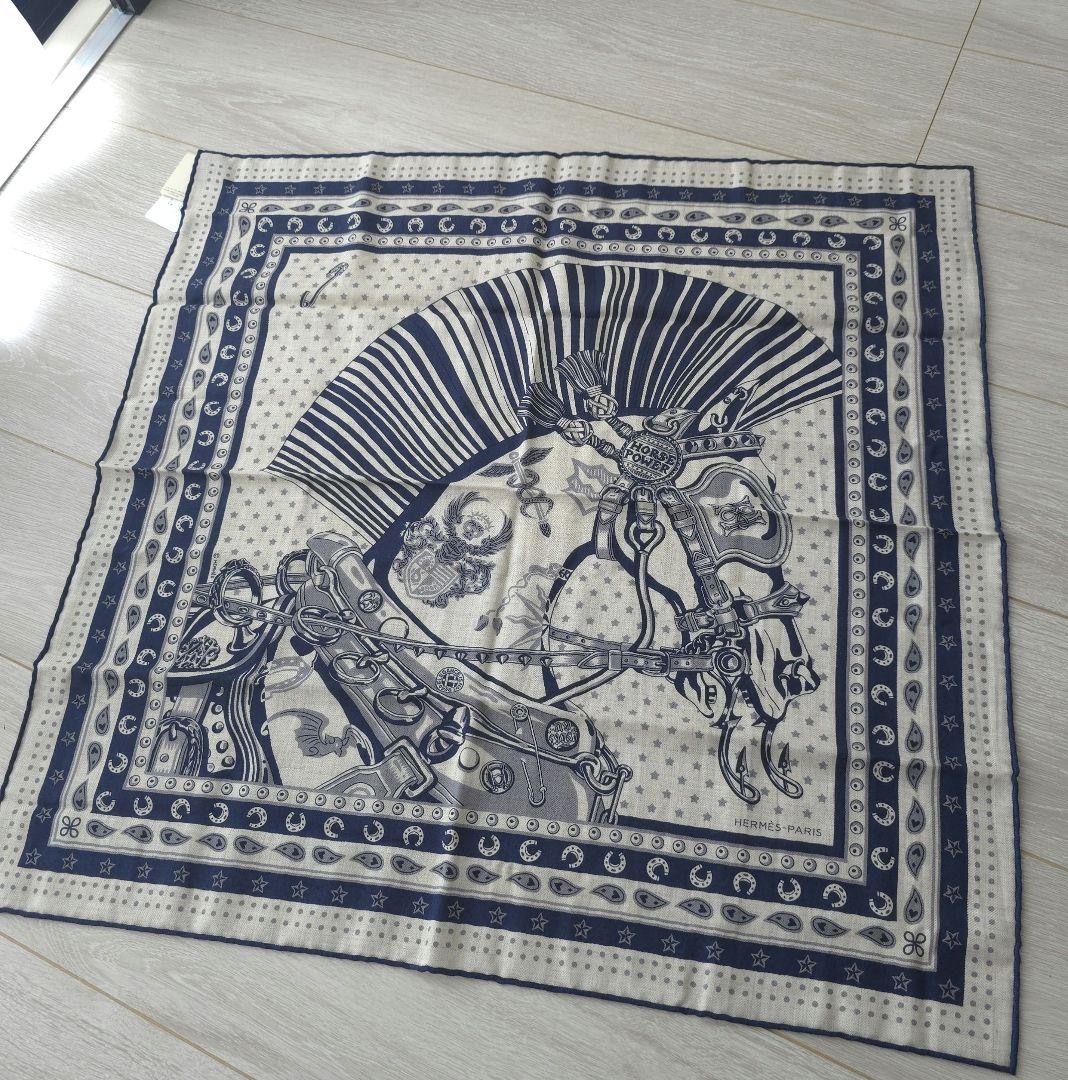 未使用【エルメス】カレH 65 《シュヴァル・パンク・バンダナ》スカーフ