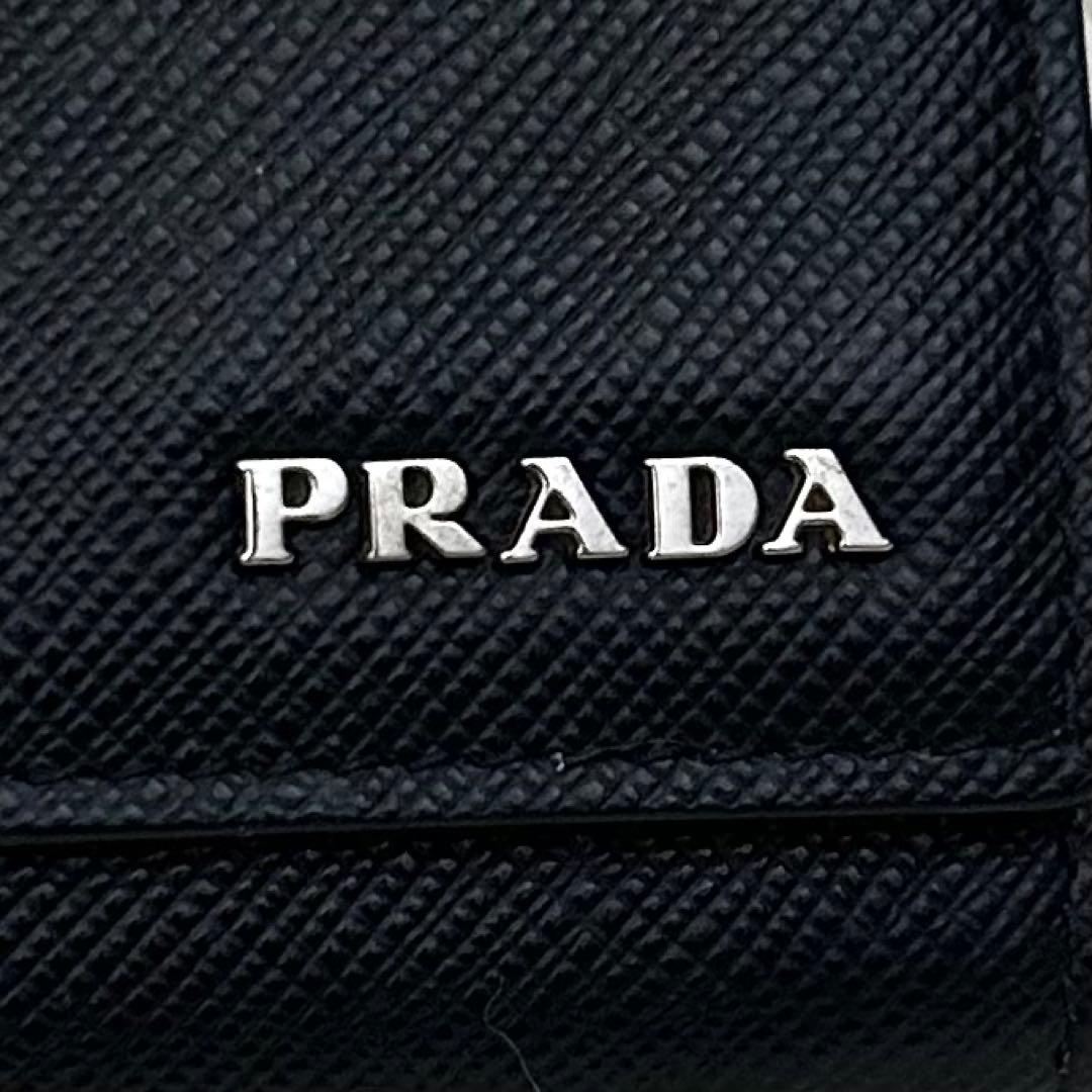 【美品】PRADA プラダ サフィアーノレザー 6連キーケース 鍵入れ ブラック
