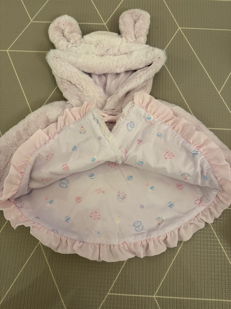 【新品】mezzo piano　メゾピアノ　うさ耳フリルリボン　ケープ　セット