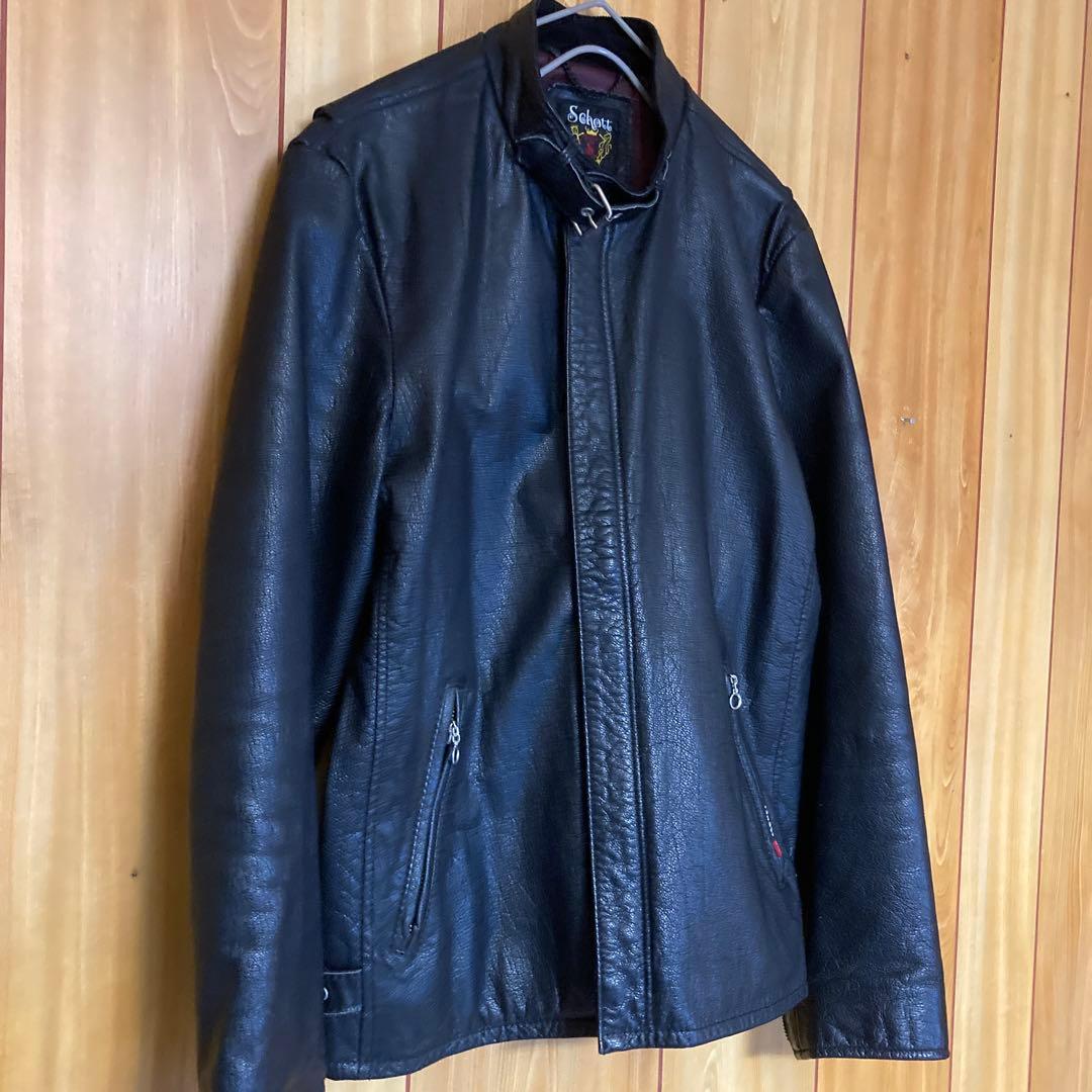 美品　Schott ソリッドクラシックレーサー シングルライダースジャケット