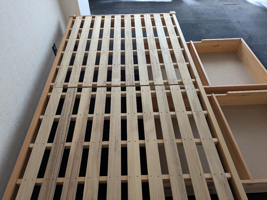 福岡市引取り限定　　収納付き　無印良品 ベッド パイン材　シングル