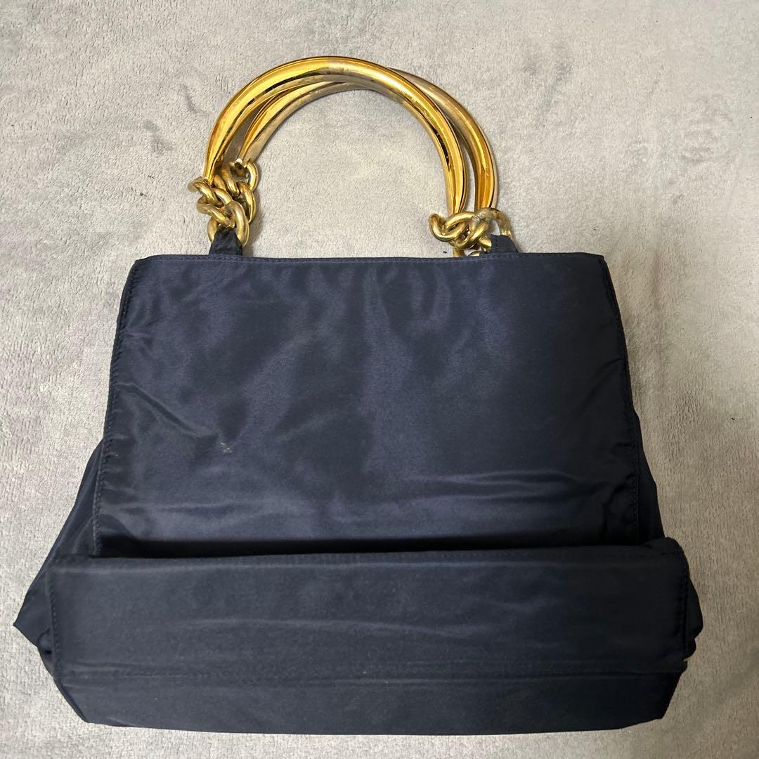 PRADA 黒 ハンドバッグ 金色ハンドル