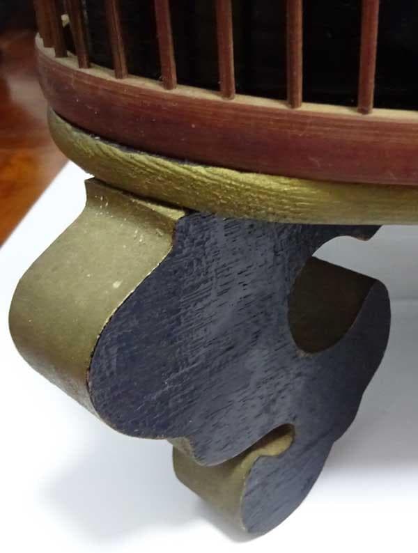 鳥籠ハンドメイド竹製鳥かご横45cm✕縦30cm奥行き28cmくらい止まり木付き