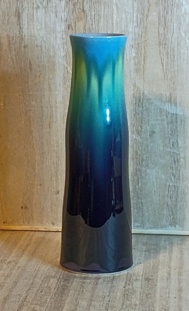 人間国宝 三代徳田八十吉 正彦銘 花入 真作