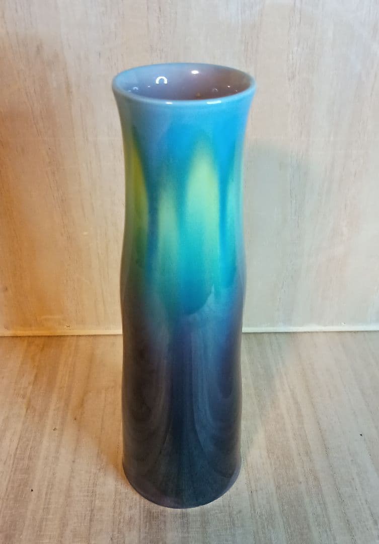 人間国宝 三代徳田八十吉 正彦銘 花入 真作