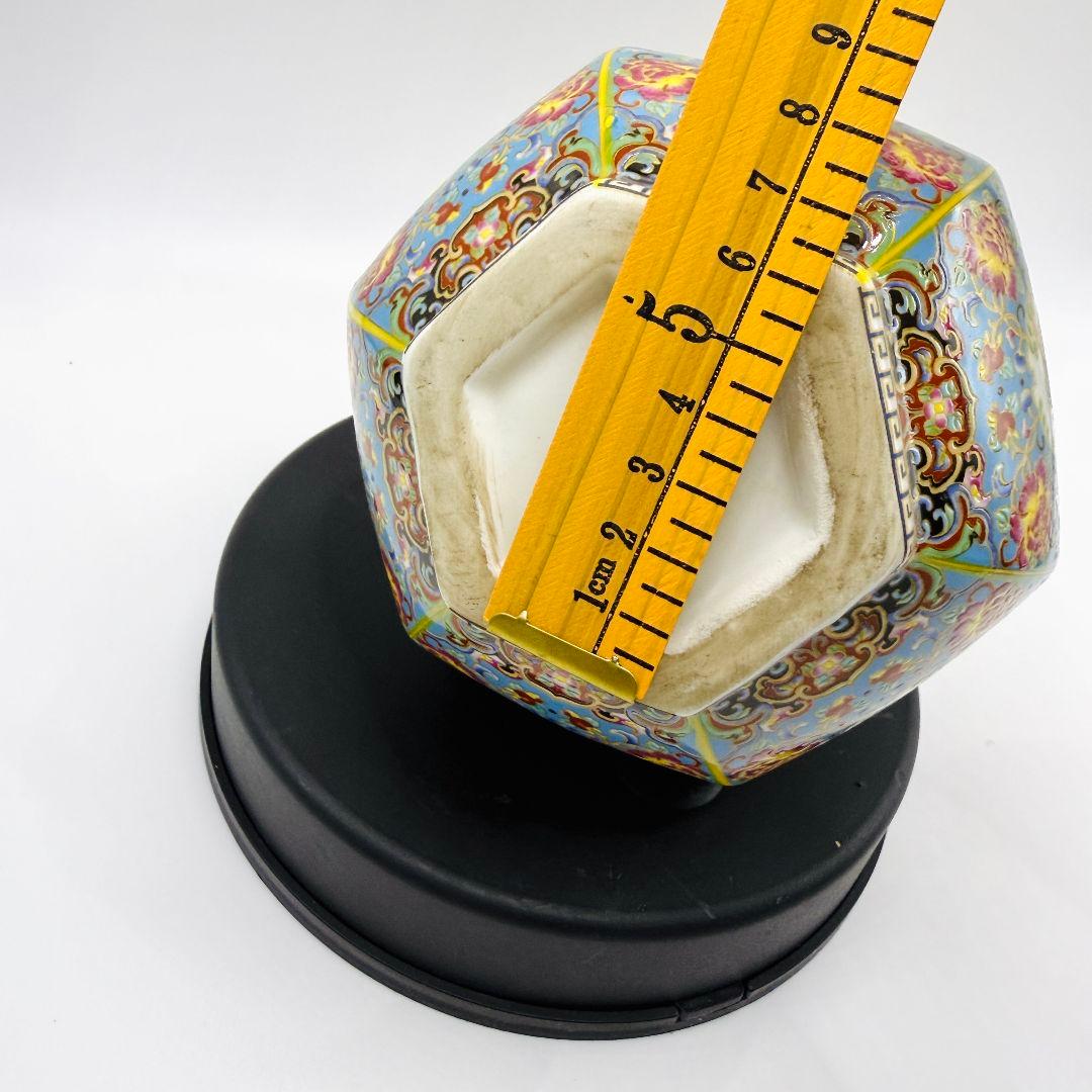 R109 エナメル色蒔絵金花鳥 瓶（かびん）陶磁器 アンティーク