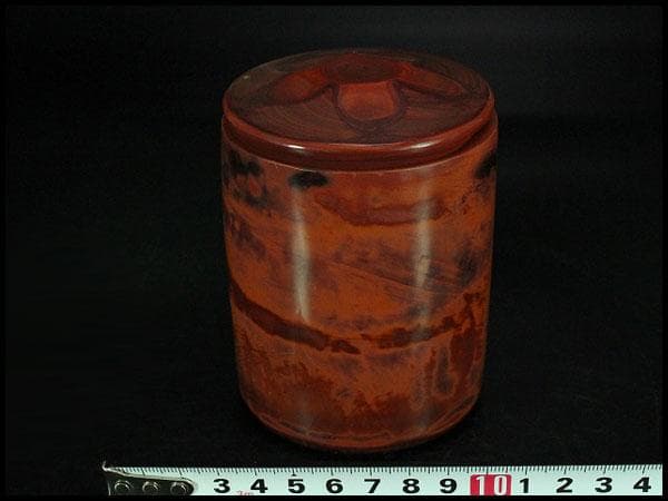 中国美術 乾隆 硝子 蓋物 高9cm(K-XA693)