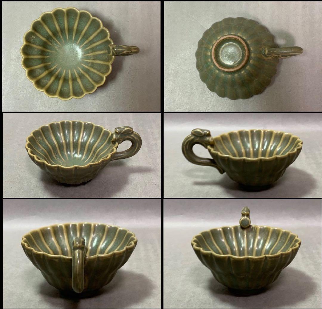 中国 菊形托付　手付菊形碗　f2221208