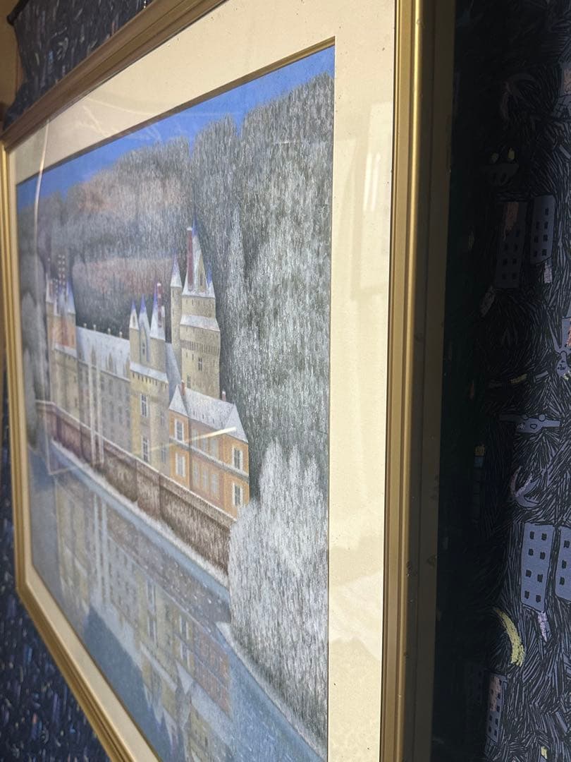 古城　肉筆　油彩　大型絵画　勝呂隆光　風景画 美術品　インテリア　真作保証